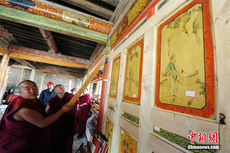 3月25日，记者探访位于甘肃夏河县的拉卜楞寺修缮进展。中新社发 杨艳敏 摄