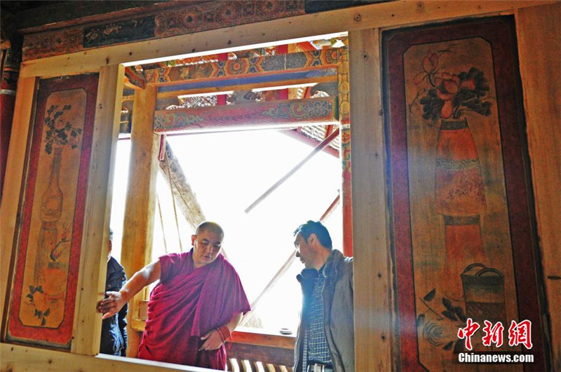 3月25日，记者探访位于甘肃夏河县的拉卜楞寺修缮进展。中新社发 杨艳敏 摄