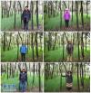 隆子县新巴乡忙措村参与种植沙棘林的村民代表在沙棘林里留影（7月11日摄，拼版照片）。新华社记者 普布扎西摄
