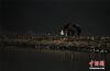 9月12日晚，一家四口在拉萨河边沐浴。中新社记者 何蓬磊 摄