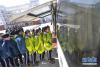 1月11日，黄冈市菱湖高中的藏族学生在校园内排队购买返乡火车票。