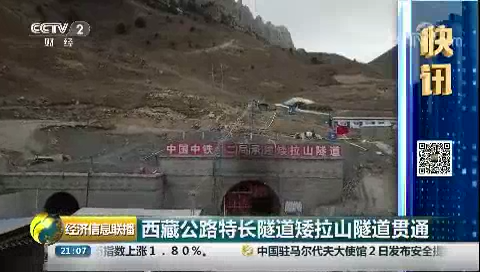 快讯 西藏公路特长隧道矮拉山隧道贯通