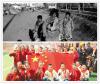 上图：旧西藏沿街乞讨的孩子。（资料图片）下图：山南市曲松县在曲松镇贡康沙小学举行“3·28”西藏百万农奴解放纪念日宣传教育活动。次珍 摄