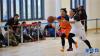  4月30日，在女篮赛场上，城关区队球员边巴拉姆（前左）与达孜队球员白玛曲珍在比赛中拼抢。新华社记者 晋美多吉摄
