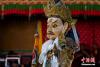 西藏日喀则扎什伦布寺举行一年一度跳神活动。中新社记者 何蓬磊 摄