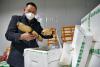 在拉萨城投农副产品批发市场，一名超市采购商正在挑选莲藕（2月6日摄）。新华社记者张汝锋摄