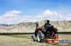 5月4日，日喀则市江孜县紫金乡32岁的农民旦增驾驶拖拉机耕地。旦增去年花4万多元购置了东方红300型拖拉机。他说，今年家里20多亩耕地完成春耕只要两周时间。