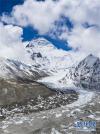位于珠穆朗玛峰脚下海拔5400米左右的中绒布冰川（4月30日摄，无人机照片）。 位于珠穆朗玛峰脚下海拔5400米左右的中绒布冰川，巍峨壮观，冰塔林托起世界最高峰，让人叹为观止。 新华社记者 普布扎西 摄