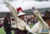 8月10日，当雄县牧民在为参加拔河比赛的队友加油助威。新华社记者 普布扎西 摄
