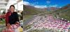 拼版照片：左图为西藏自治区昌都市丁青县尺牍镇巴登村村民强珍在尺牍镇农贸市场自己的摊位前（9月18日摄）；右图为尺牍镇易地扶贫搬迁安置点一角（9月18日摄，无人机照片）。2018年，强珍和家人从巴登村搬迁到安置点，住进了150平方米的藏式两层小楼，2018年底，作为尺牍镇易地扶贫搬迁配套产业，投资500万元的尺牍镇农畜产品物流中心建成，中心包括农贸市场和一家超市。强珍在农贸市场里租了一间10多平方米的店面，做起了生意，每个月能赚1000多元，再加上政策性补贴，强珍一家的生活越来越好。 新华社记者 詹彦 摄