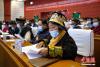 1月19日，中国人民政治协商会议第十一届西藏自治区委员会第四次会议在拉萨开幕。 中新社记者 何蓬磊 摄