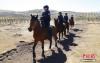 2月23日，青海省果洛藏族自治州公安局特警支队直属女子中队的队员们进行骑马执勤训练。