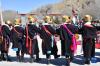 3月3日，西藏山南市贡嘎县岗堆镇农民穿着崭新的氆氇藏装参加藏历新年活动。