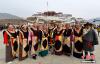 3月28日，西藏百万农奴解放纪念日之际，西藏自治区在拉萨布达拉宫广场举行升国旗唱国歌仪式。西藏自治区党政军高层和各界民众3000多人隆重集会。 中新社记者 李林 摄