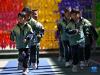 9月4日，青海省果洛藏族自治州玛沁县大武幼儿园小朋友在体育课上跑步。